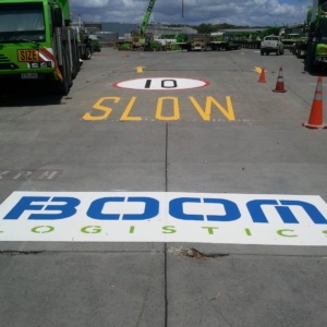 Corporate Logo And Speed Signage Line Marked