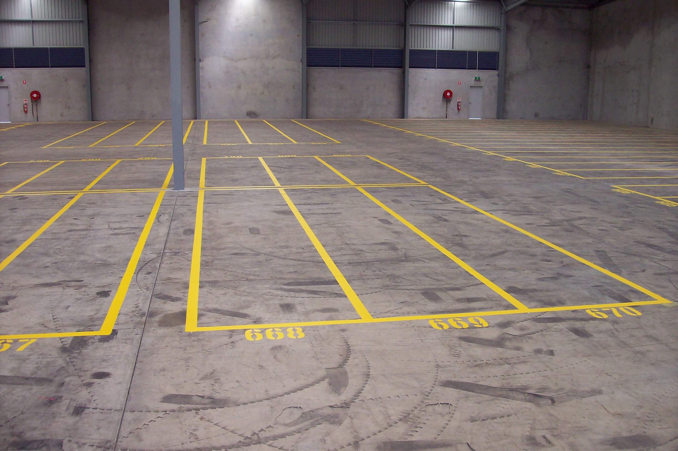 Distribution Warehouse With The Line Marking Showing Pallet Lines And Numbering Ready To Go (1)