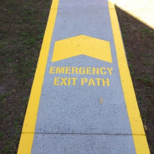 Emergency Exit Path Stencil