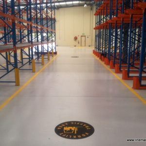 Forklift Traffic Area Logo And Pallet Racking Lines