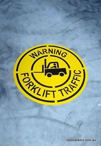 Forklift Traffic Stencils To Warn Pedestrians