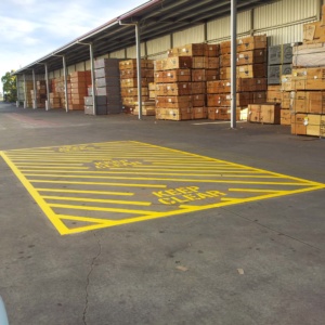 Keep Clear Line Marking For Truck Loading And Unloading Area