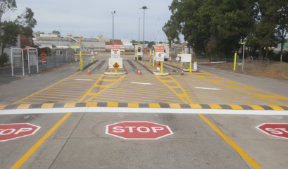 Line Marking At A Heavy Haulage Hub