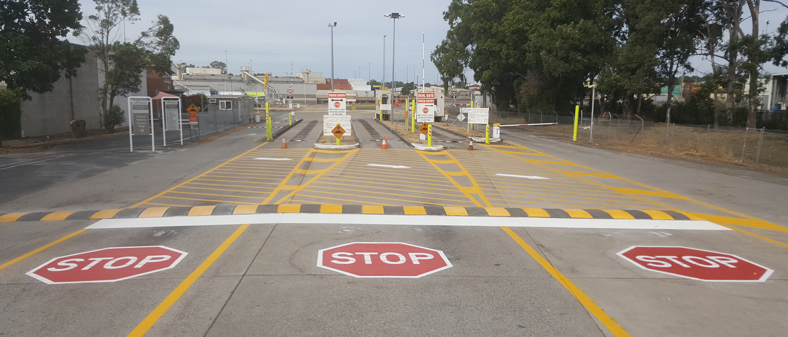 Line Marking At A Heavy Haulage Hub