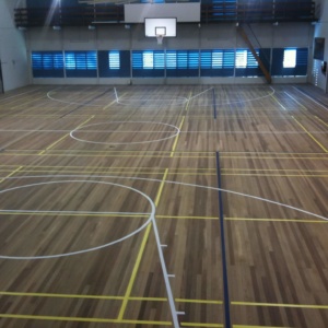 Multi Sports Line Marking Indoors Prior To Sealing