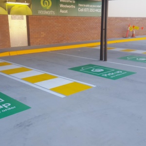 Shopping Centre Grocery Pick Up Logos And Walkway