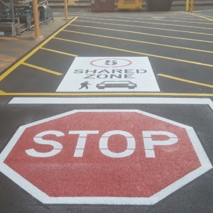 Stop Logo With Shared Zone Stencil