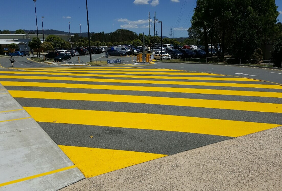 Commercial linemarking - Hospital No Standing Hatching