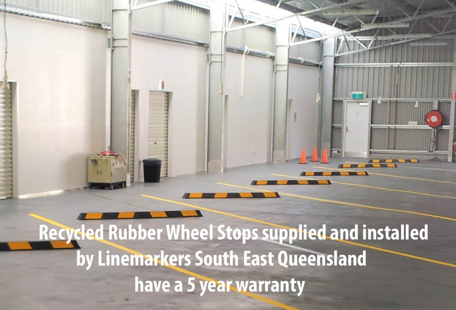 Recycled Rubber Wheel Stops - Supplied and Installed by Linemarkers South East Queensland